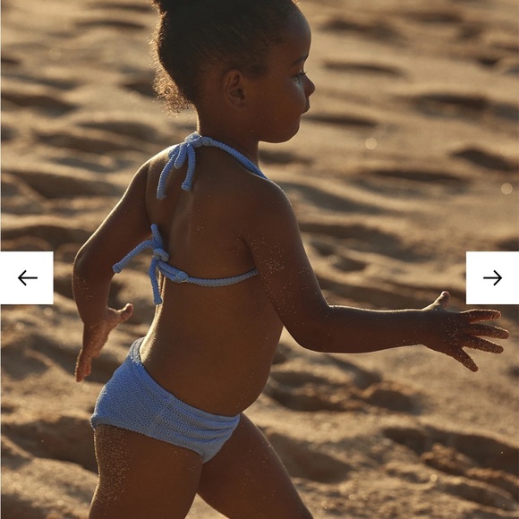 Monday Swimwear MINI Palma Top and Seychelles Bottom Bikini Set in Pool Crinkle - Picture 5 of 9